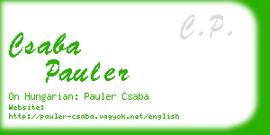 csaba pauler business card